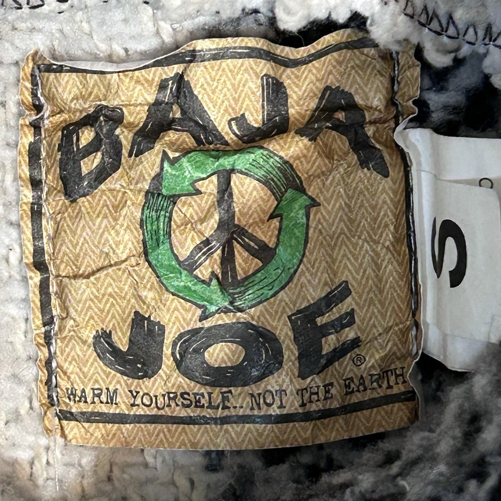 Baja Joe Black White Striped Mexican‎ Hoodie Pullover Baja Surf Poncho Size S - Picture 3 of 7